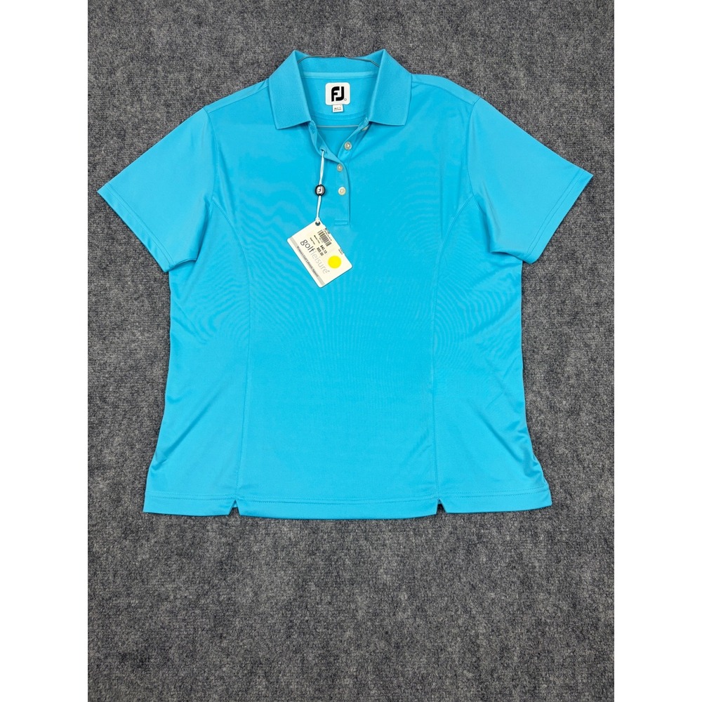 FootJoy Golfleisure Womens Large Blue Short Sleeve Golf Polo Shirt NWT